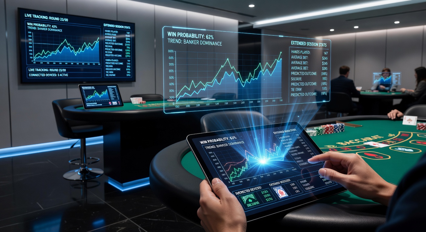 Detailed view of augmented overlay elements displaying baccarat statistics on a connected smartphone screen