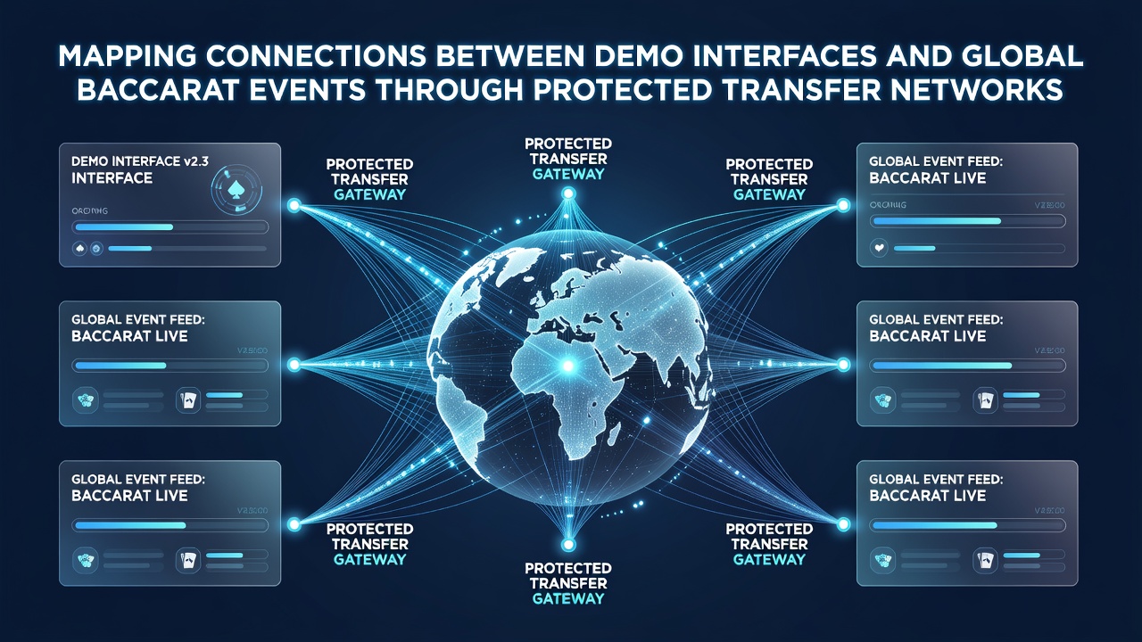 Darstellung einer sicheren Datenübertragung zwischen Demo-Interfaces und internationalen Baccarat-Plattformen